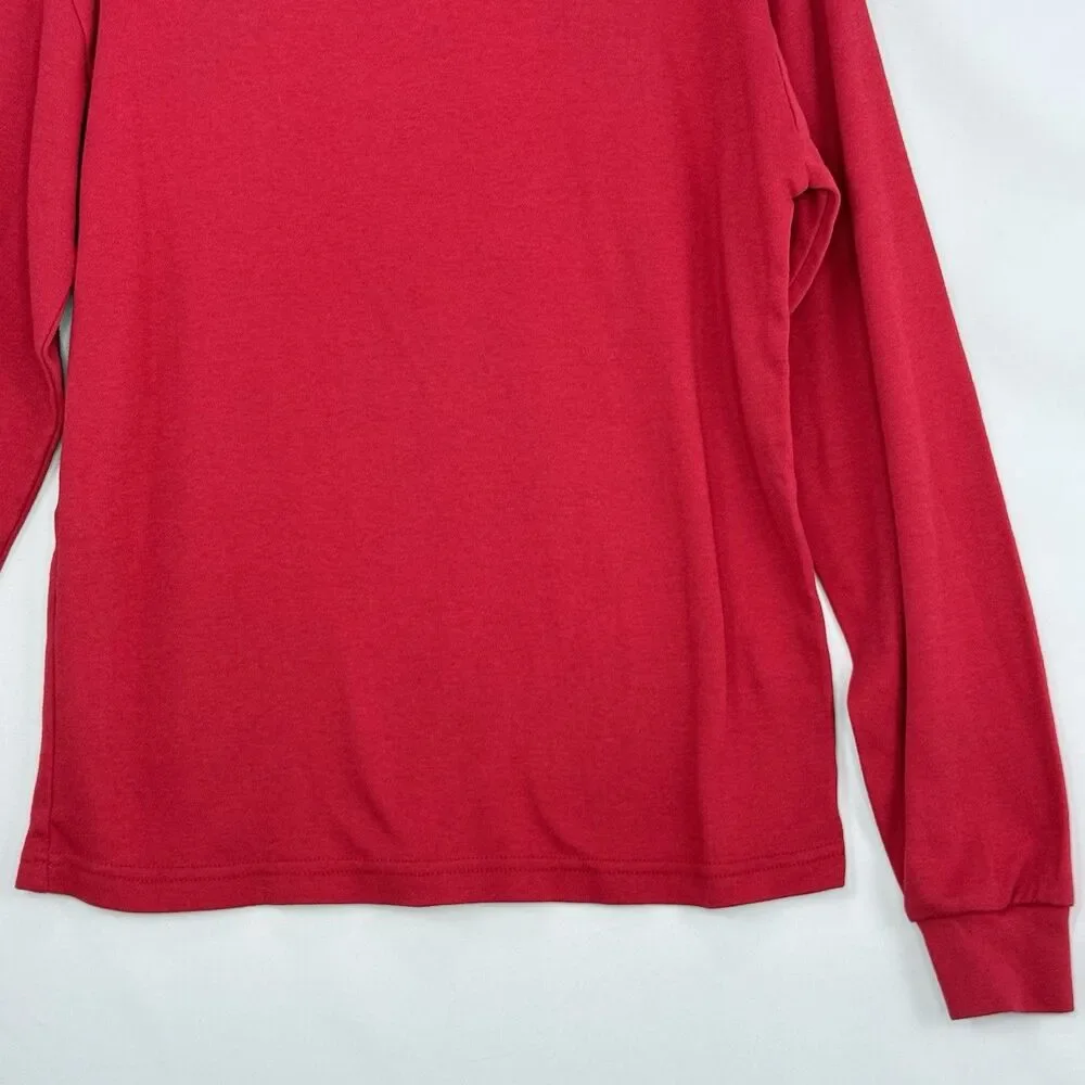 Eddie Bauer - Mens Turtleneck Red Shirt Size M Cotton
